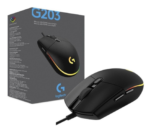 Mouse Logitech G203 Gaming Negro 6 Botones- Boleta