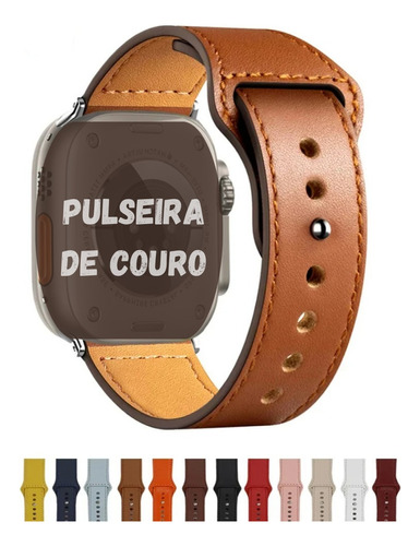 Pulseira De Couro Compatível Com Relógio Apple Watch 