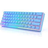 Teclado Mecánico Gamer Hk Gaming Gk61 Azul Rgb Alambrico 