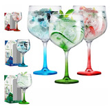 Kit 3 Taça Gin De Vidro Degrade Coloridas 650ml Drink Bar