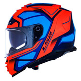 Capacete Fechado Ls2 Storm Faster Laranja Tamanho Do Capacete 56/s Cor Laranja/azul