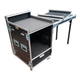 Road Case Rack P/ Mesa + 10u + Gaveta Altura Total 100cm