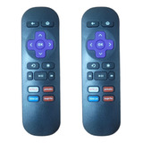 Kit 2 Controle Compatível Com Roku Tv Express Netflix Hbo Go