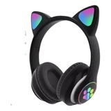 Fone Gatinho Sem Fio Com Led Bluetooth Infantil Meninas Gato