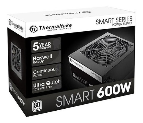 Fonte Atx Thermaltake 600w Real 80 Plus Pfc Ativo Gamer