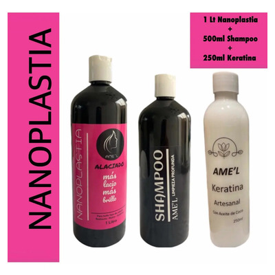 Nanoplastia Reconstructiva 1lt + 500ml Shampoo + Keratina | Meses sin interés