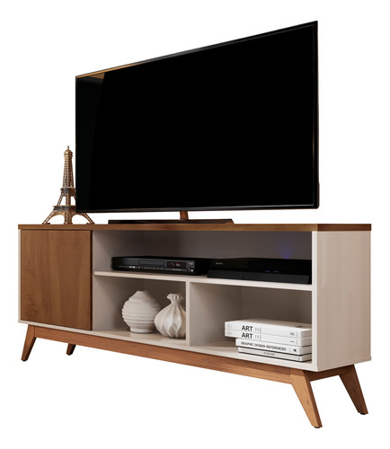 Rack Para Sala Estar Malbec Wood Tv Até 55 Polegadas