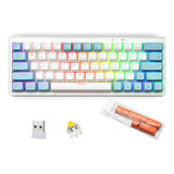 Teclado Mecánico Inalámbrico Hot Swap Rgb 3 Modos 63 Teclas