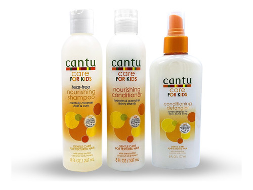 Kit Cantu Niños Shampoo + Acondicionador + Spray Desenredant