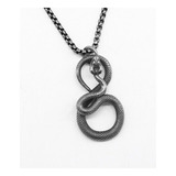 Collar De Metal De Serpiente Con Anillo Real Para Hombre Mo