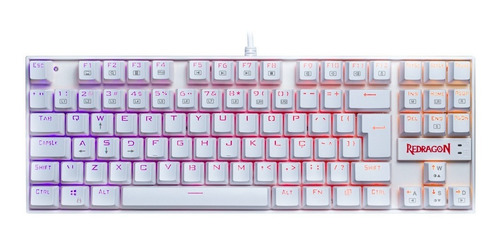 Teclado Redragon Kumara K552w Lunar White Rgb Switch Red