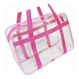 Bolsa Transparente Rosa | Melhor Preço!