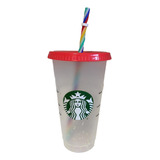 Taza Starbucks Con Forma De Pajita Rainbow Straw, Reutilizab