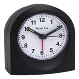 Westclox 47312 Reloj Despertador De Cuarzo, Caja Negra, Sin