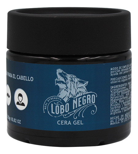 Lobo Negro Cera Gel Hombre Para Cabello Barba Bigote 250gr