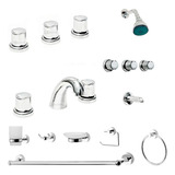 Griferia Baño Completa Set Accesorios Aqualaf 7000