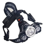 Super Lanterna De Cabeça Recarregável 3 Led Cree T6 Potente