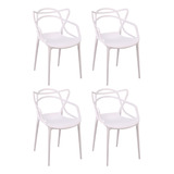 Silla Living Comedor Jardin Set X4 Niviko Plastica Apilable