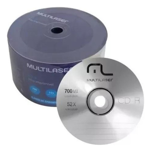 150 Mídia Virgem Cd-r Multilaser Logo 700mb 80min