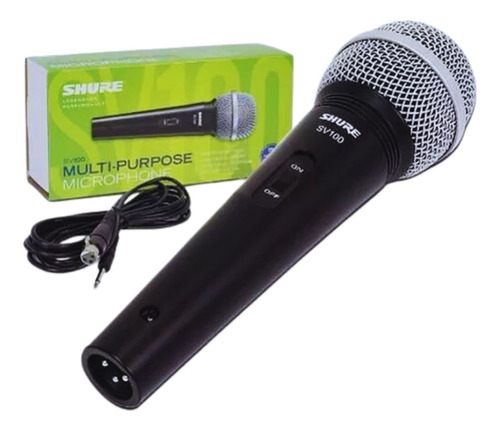 Microfone Mão Shure Sv100 Original Nota Fiscal Com Cabo