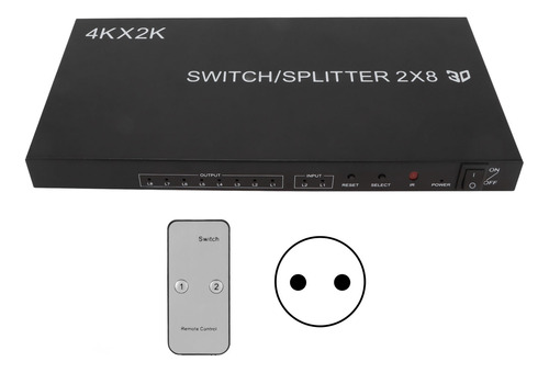 Conmutador De Interfaz Multimedia 2x8 Hd 4kx2k 2 Entradas 8