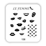 Placa De Stamping Acrilico Besos Lefemme  Flores Mod.138