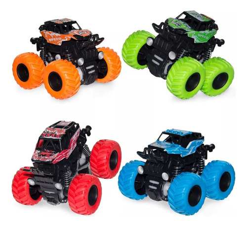 Juguetes Monster Truck Coches De Juguete De Fricción 4pcs