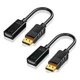 2 Pzs Adaptador Convertidor Display Port A Hdmi 4k Fullhd Dp