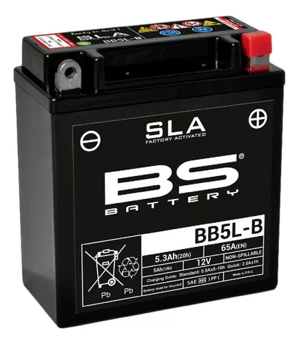 Batería Bs Bb5lb 12n5-3b Yb5l-b Gixxer Smash Ybr Fas Motos