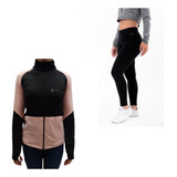 Campera Deportiva Mujer Calyud2 Rosa + Calza Lycra Camur