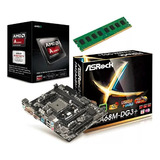 Combo Board Asrock Fm2 Procesador A6 7400k Radeon Ram 8gb Pc