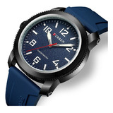 Reloj Impermeable De Cuarzo Casual Curren Fashion Color De La Correa Azul