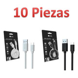 Lote 10pz Cable Micro Usb V8 1m 2.1 Datos Carga Rápida 1hora