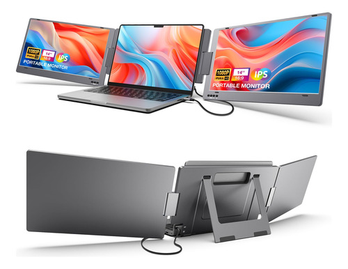 Kyy Monitor Portátil Triple Para Laptop, 14 Pulgadas, Fhd .