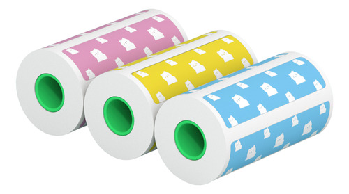 Pegatina De Papel Térmico Peripage, 3 Rollos, Diseño De Oso