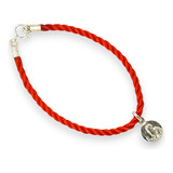 Pulsera Plata Hilo Seda Rojo Con Dije San Benito