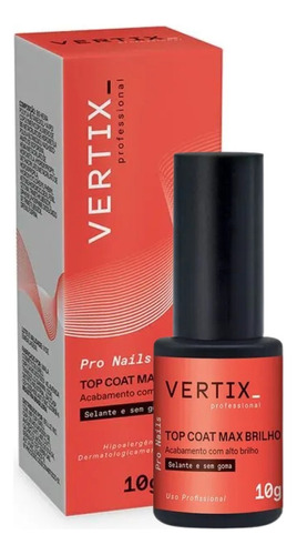 Top Coat Profissional Vertix Max Brilho Para Unhas De Gel