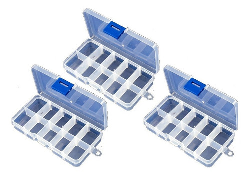 Pack X3 Caja Organizadora Pequeña Multipropósito 10 Espacios
