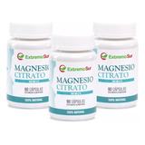 Citrato De Magnesio 500mg, Pack 3 Frascos, 270 Cápsulas