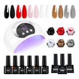 Kit De Esmalte De Unas De Gel Con Lampara De Unas Uv De 54 W