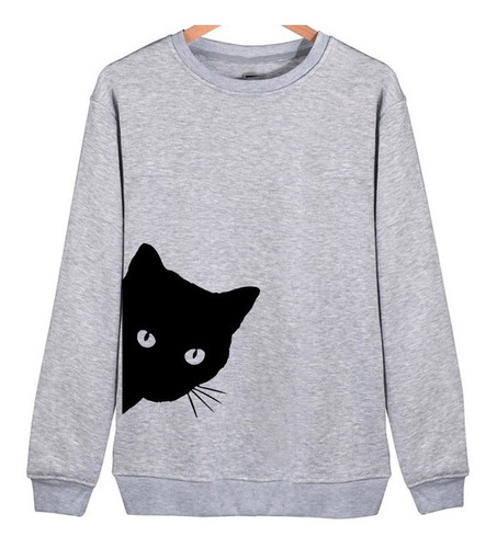 Sudadera Sweater Gato Asomandose Cat Black C/ Envio + Regalo