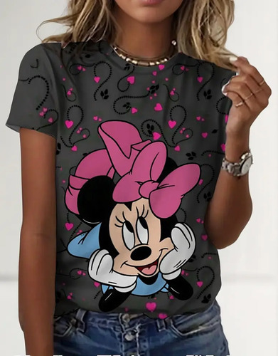 Camisa De Manga Corta Con Estampado 3d De Mickey Mouse Para