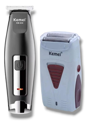  Patillera Trimmer Km-030 + Shaver Profesional Kemei