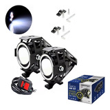 Par Farol Milha Moto Angel Eye U7 Led Auxiliar 20w Neblina