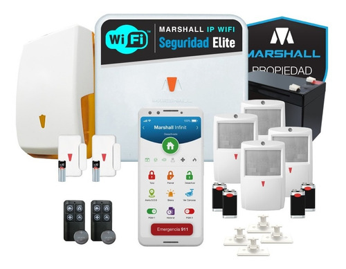 Kit Alarma Marshall Ip Wifi Inalámbrica Marshall 3 App Para Celular Marshall Smart Alarma Domiciliaria Casa Comercio