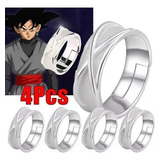 Anillo De Dedo Super Negro Son De Goku Tiempo Plata 4 Piezas