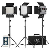 Gvm Paquete De 3 Kits De Iluminación De Video Led Con Cont.