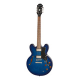 Guitarra Eléctrica EpiPhone Original Collection Dot Deluxe Hollow Body De Arce Blue Burst Brillante Con Diapasón De Granadillo Brasileño