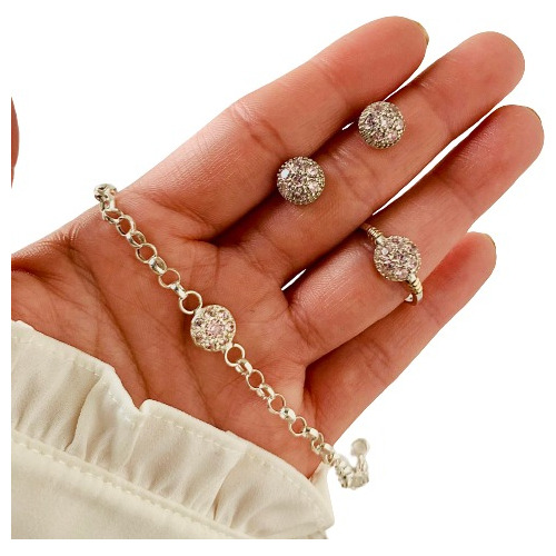 Conjunto Frutillita De Plata Y Oro Ideal Regalo Sscj024