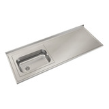 Mesada Johnson Acero Inox 160x61 Cm Bacha Zz52 Izquierda